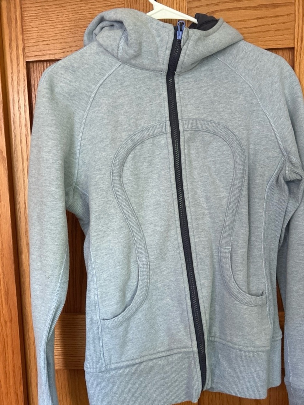 lululemon athletica Light Gray Hooded Zip Bomber Jacket